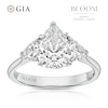 Thumbnail Image 1 of BLOOM Capri Platinum 2ct Lab Grown Diamond Pear & Trillion Trilogy Ring