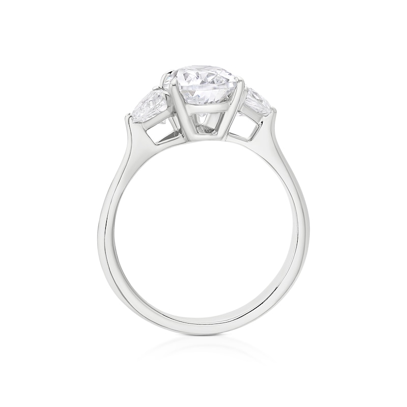 Main Image 3 of BLOOM Capri Platinum 2ct Lab Grown Diamond Pear & Trillion Trilogy Ring