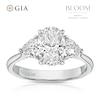 Thumbnail Image 1 of BLOOM Vienna Platinum 2ct Lab Grown Oval & Trillion Diamond Trilogy Ring