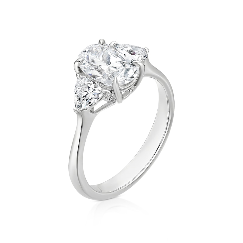 Main Image 2 of BLOOM Vienna Platinum 2ct Lab Grown Oval & Trillion Diamond Trilogy Ring