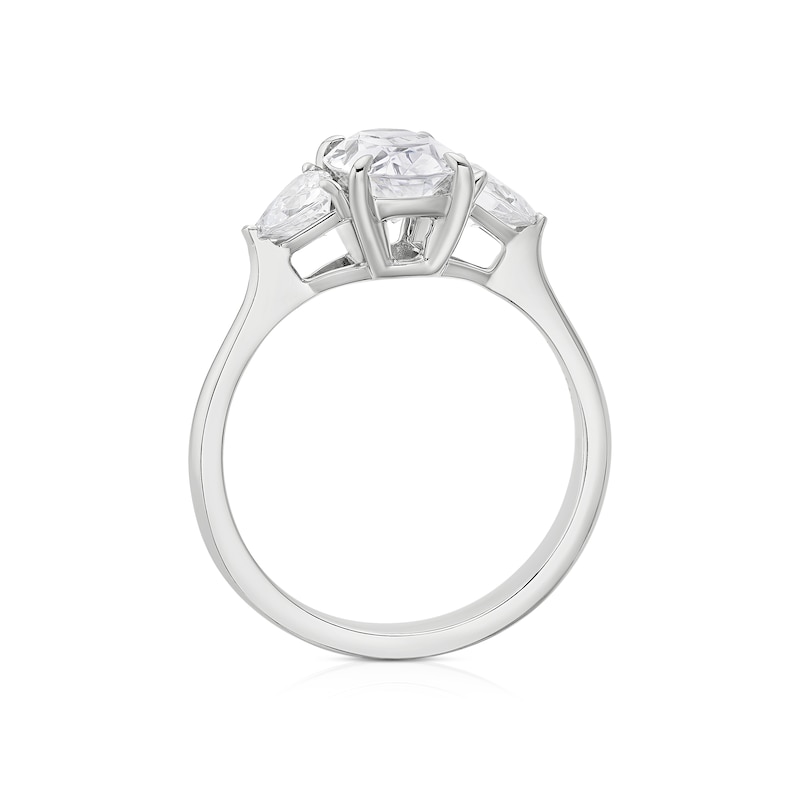 Main Image 3 of BLOOM Vienna Platinum 2ct Lab Grown Oval & Trillion Diamond Trilogy Ring