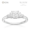 Thumbnail Image 1 of BLOOM Venice Platinum 1.50ct Lab Grown Diamond Radiant Trilogy Ring