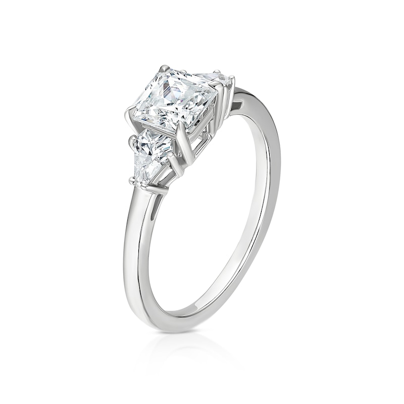 Main Image 2 of BLOOM Venice Platinum 1.50ct Lab Grown Diamond Radiant Trilogy Ring