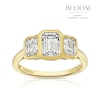 Thumbnail Image 1 of BLOOM Seville 14ct Yellow Gold Seamless 2ct Lab Grown Diamond Emerald Trilogy Ring