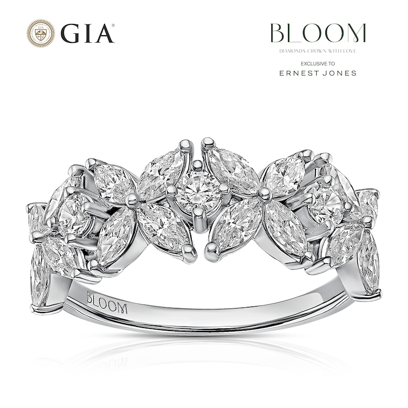 Main Image 1 of BLOOM Paris Platinum 1.50ct Lab Grown Diamond Marquise & Round Ring