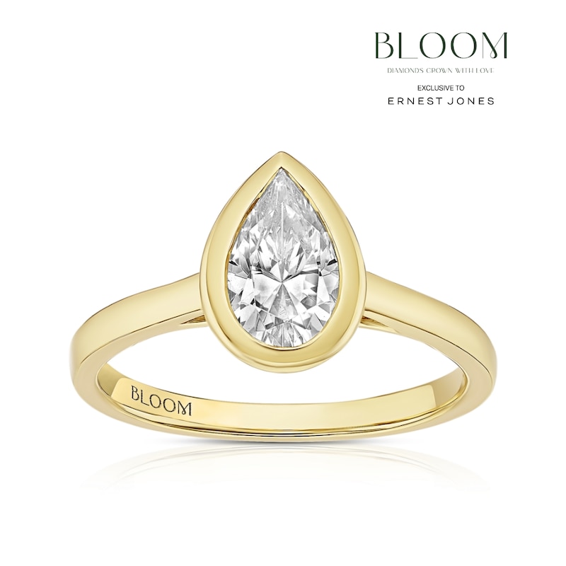 Main Image 1 of BLOOM Seville 14ct Yellow Gold Seamless 1ct Lab Grown Diamond Pear Ring