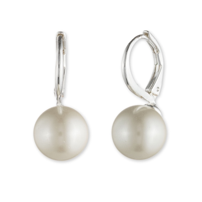 Main Image 1 of Lauren Ralph Lauren Silver Tone 10mm Faux Pearl Drop Earrings