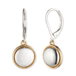 Lauren Ralph Lauren Silver Tone & Gold Tone Disc Drop Earrings