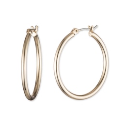 Lauren Ralph Lauren Medium Thin Gold Tone 25mm Hoop Earrings