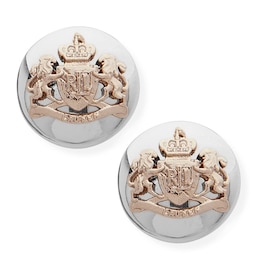 Lauren Ralph Lauren Two Tone Crest Tone Stud Earrings