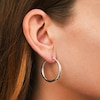 Thumbnail Image 2 of Lauren Ralph Lauren Medium Thin Silver Tone 25mm Hoop Earrings