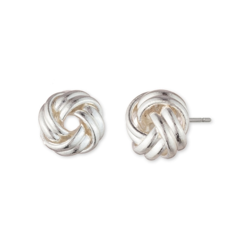 Main Image 1 of Lauren Ralph Lauren Silver Tone Knot Stud Earrings