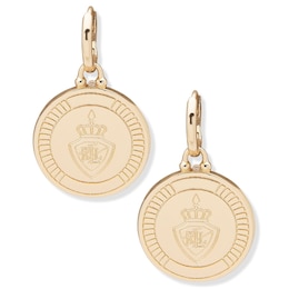 Lauren Ralph Lauren Gold Tone Crest Drop Earrings