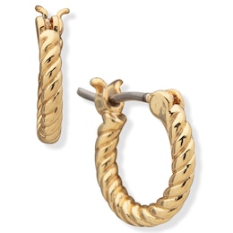 Lauren Ralph Lauren Gold Tone 18mm Rope Huggie Earrings