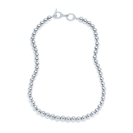 Lauren Ralph Lauren Silver Tone 17&quot; Bead Collar Necklace