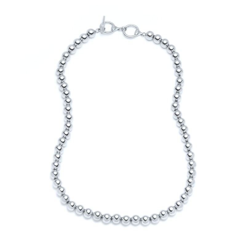 Main Image 1 of Lauren Ralph Lauren Silver Tone 17&quot; Bead Collar Necklace