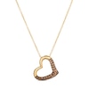 Thumbnail Image 1 of Le Vian 14ct Yellow Gold Chocolate 0.25ct Diamond Open Heart Shaped Necklace