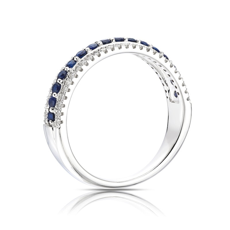 Main Image 3 of Platinum 0.20ct Diamond & Blue Sapphire Eternity Ring