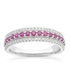 Thumbnail Image 1 of Platinum 0.20ct Diamond & Ruby Eternity Ring