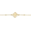 Thumbnail Image 2 of 9ct Yellow Gold 7&quot; Diamond Cut Clover Charm Bracelet