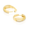 Thumbnail Image 2 of Blue Nile 14ct Yellow Gold 20mm 1ct Diamond Crossover Hoop Earrings