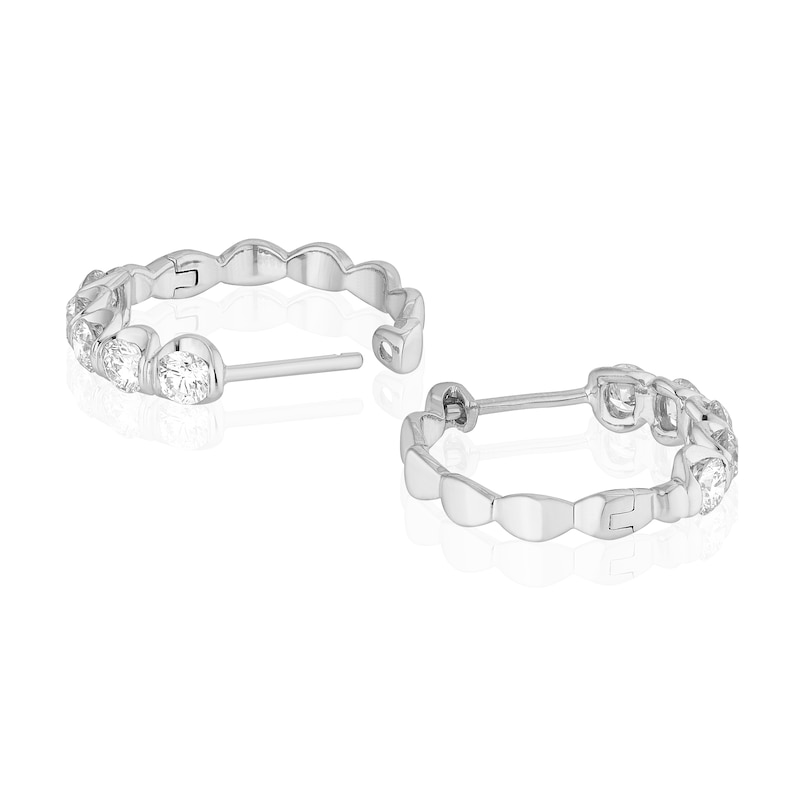 Main Image 2 of Blue Nile 14ct White Gold 16mm 1ct Diamond Hoop Earrings