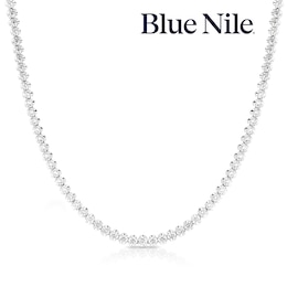 Blue Nile 14ct White Gold 10ct Diamond Riviera Tennis Necklace