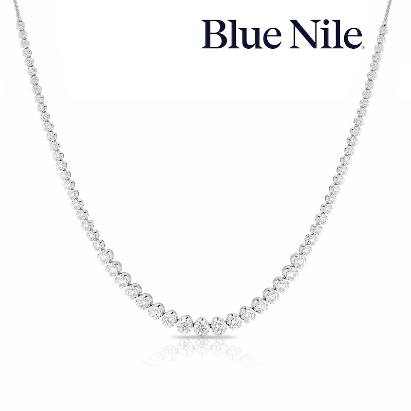 Main Image 1 of Blue Nile 14ct White Gold 3ct Diamond Tennis Necklace