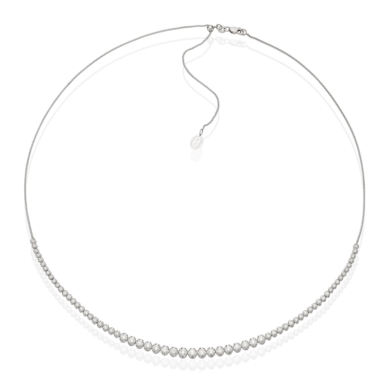 Main Image 2 of Blue Nile 14ct White Gold 3ct Diamond Tennis Necklace