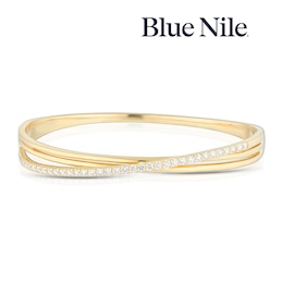 Blue Nile 14ct Yellow Gold 1ct Diamond Crossover Bangle