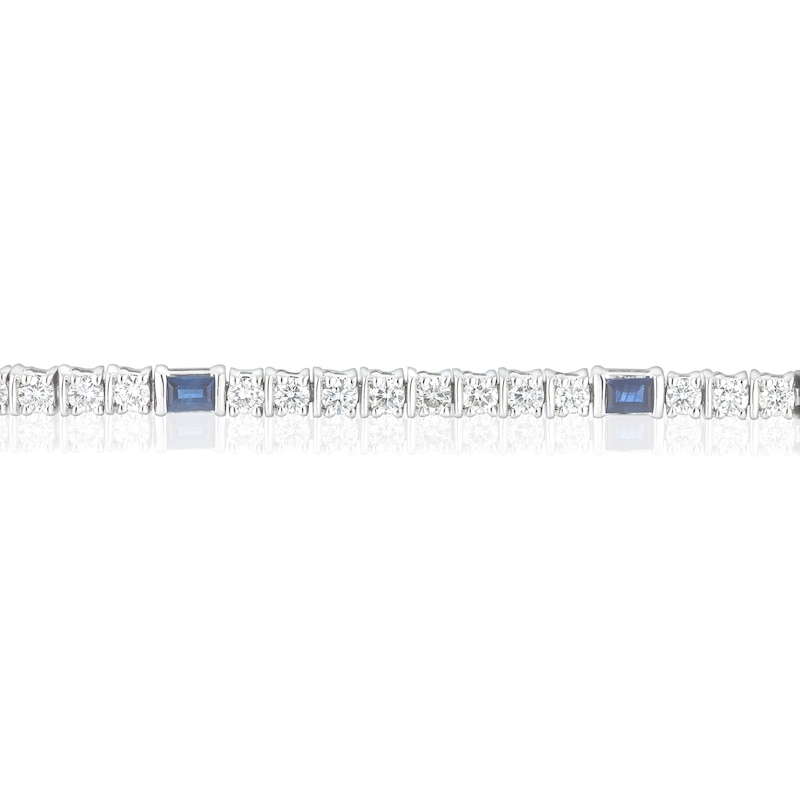 Main Image 2 of Blue Nile 14ct White Gold 2ct Diamond & Sapphire Tennis Bracelet