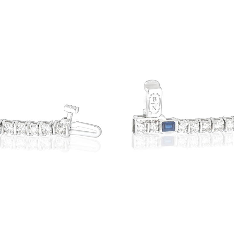 Main Image 3 of Blue Nile 14ct White Gold 2ct Diamond & Sapphire Tennis Bracelet