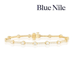 Blue Nile 14ct Yellow Gold 3ct Diamond Station Bracelet