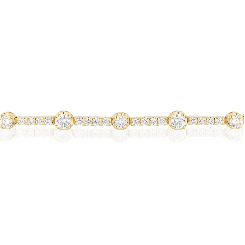 Main Image 2 of Blue Nile 14ct Yellow Gold 3ct Diamond Station Bracelet