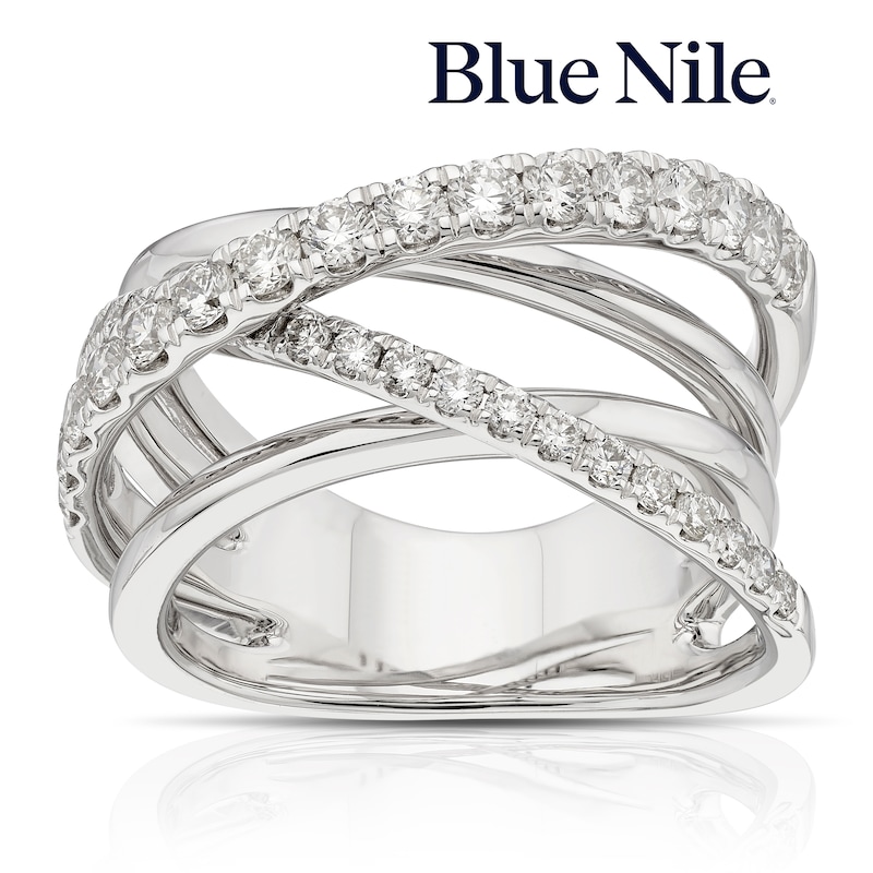 Main Image 1 of Blue Nile 14ct White Gold 1ct Diamond Layered Cocktail Ring