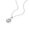 Thumbnail Image 2 of 9ct White Gold 16+2&quot; 0.15ct Diamond & Aquamarine Pendant Necklace