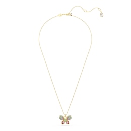 Swarovski Idyllia Gold Tone Multicoloured Crystal Pavé Butterfly Pendant Necklace