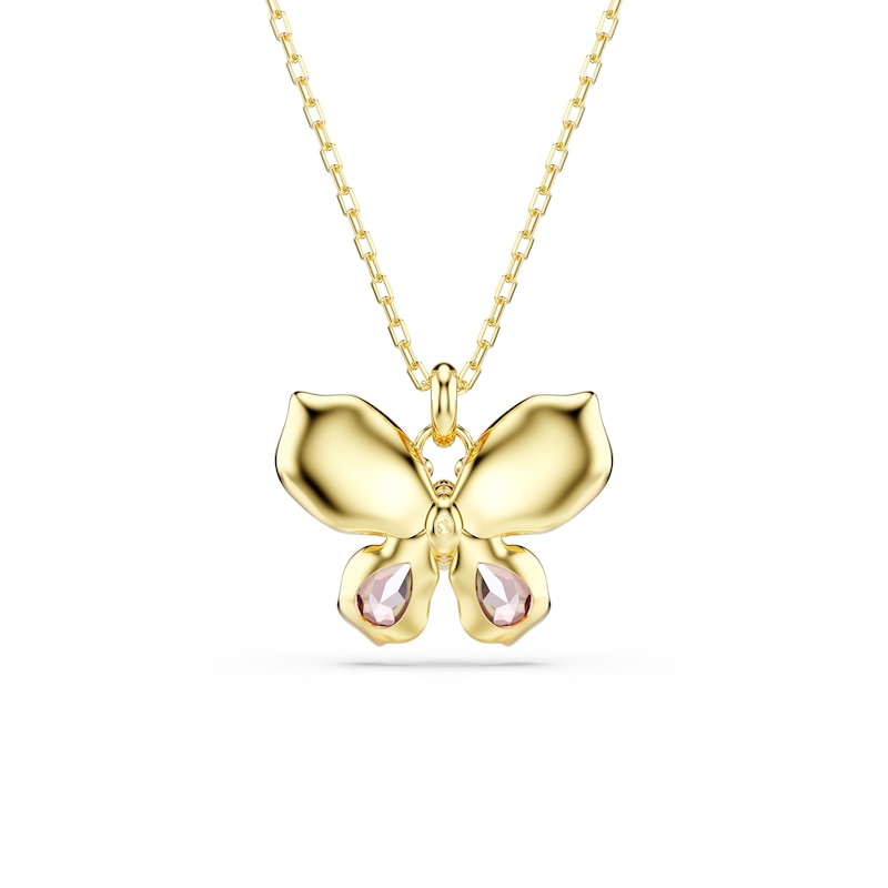 Main Image 2 of Swarovski Idyllia Gold Tone Multicoloured Crystal Pavé Butterfly Pendant Necklace