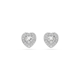 Swarovski x Ariana Grande Silver Tone & Crystal Heart Shaped Stud Earrings