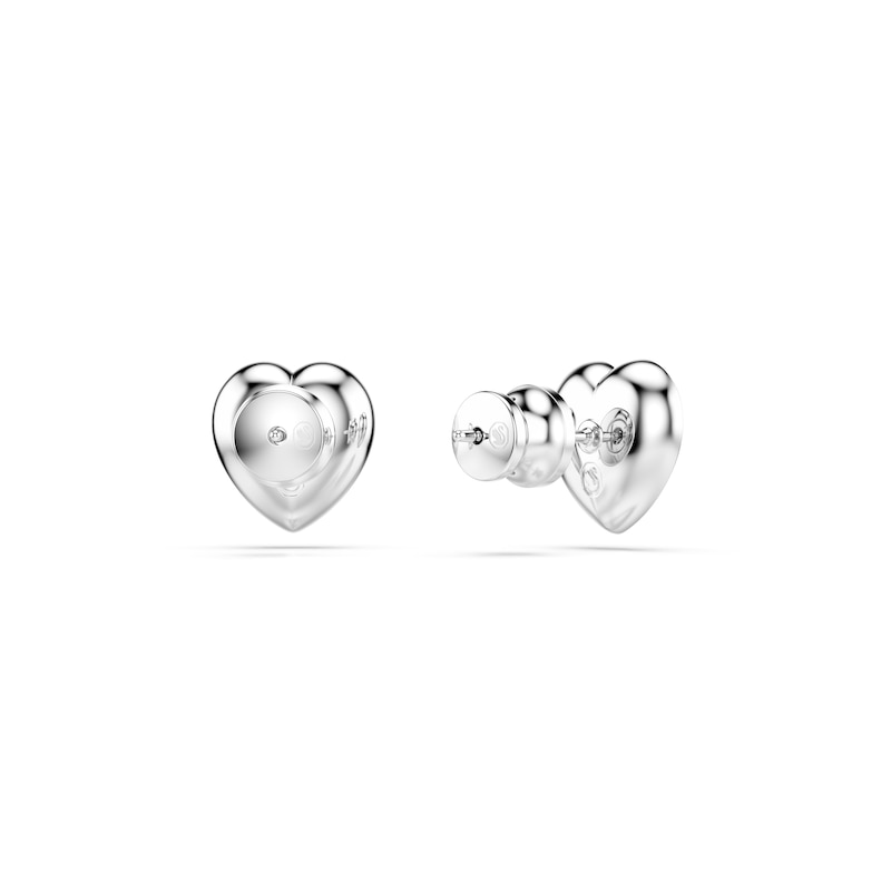 Main Image 4 of Swarovski x Ariana Grande Silver Tone & Crystal Heart Shaped Stud Earrings