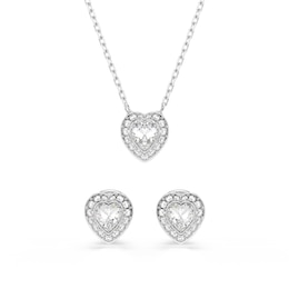 Swarovski x Ariana Grande Silver Tone Crystal Stud & Pendant Set