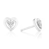 Thumbnail Image 1 of Sterling Silver 0.10ct Diamond Heart Shaped Earrings