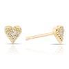 Thumbnail Image 1 of 9ct Yellow Gold & Diamond Heart Shaped Stud Earrings