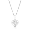 Thumbnail Image 1 of Sterling Silver 16+2&quot; 0.10ct Diamond Heart Shaped Cluster Necklace