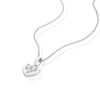 Thumbnail Image 2 of Sterling Silver 16+2&quot; 0.10ct Diamond Heart Shaped Cluster Necklace