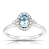 Thumbnail Image 1 of 9ct White Gold Blue 0.20ct Diamond & Aquamarine Halo Ring