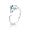 Thumbnail Image 2 of 9ct White Gold Blue 0.20ct Diamond & Aquamarine Halo Ring