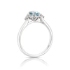 Thumbnail Image 3 of 9ct White Gold Blue 0.20ct Diamond & Aquamarine Halo Ring