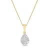 Thumbnail Image 1 of 9ct Yellow Gold 18&quot; 0.10ct Diamond Cluster Pendant Necklace