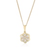 Thumbnail Image 1 of 9ct Yellow Gold 18&quot; 0.25ct Diamond Flower Shaped Pendant Necklace